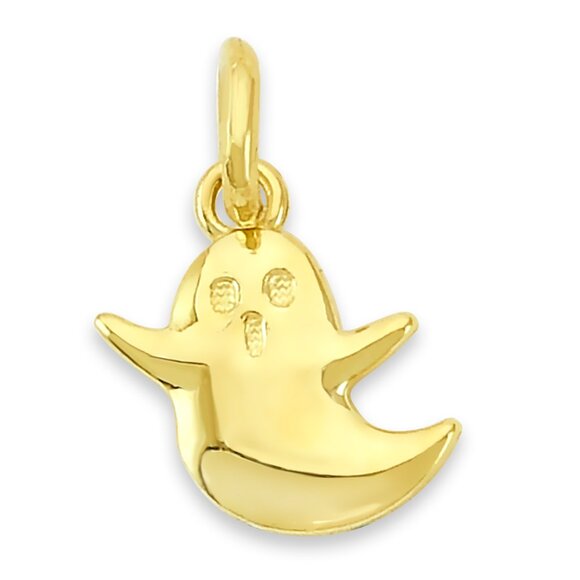 Tiny Solid 10k/14k Gold Ghost Charm - Spooky Halloween  Solid 14k Gold Ghost Charm  - Cute Halloween Charms
